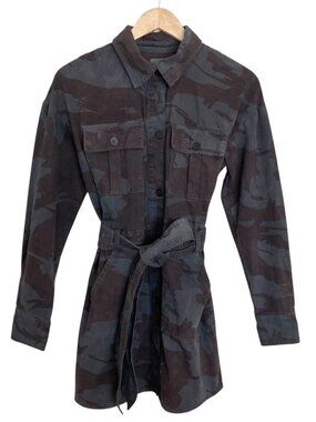 NWOT LOVERS & FRIENDS x REVOLVE Luke Jacket Dress Camo Denim Size XS Blue